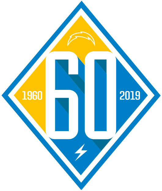 Los Angeles Chargers 2019 Anniversary Logo iron on transfers for T-shirts